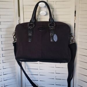 Fossil black canvas messages bag